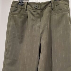 Larry Levine Olive Green Pinstripe Pants
